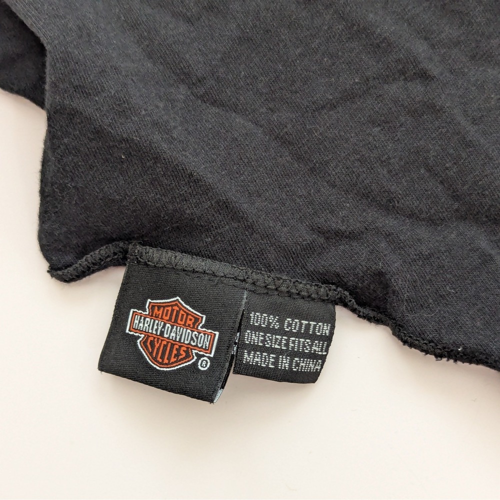 Harley Davidson Logo Bandana Head Wrap Skull Cap Biker Light Blue Black Lot Of 2 - Picture 7 of 14